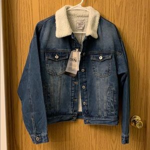 Sherpa lined denim jacket